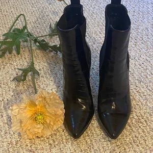 Faux Alligator Skin Boots